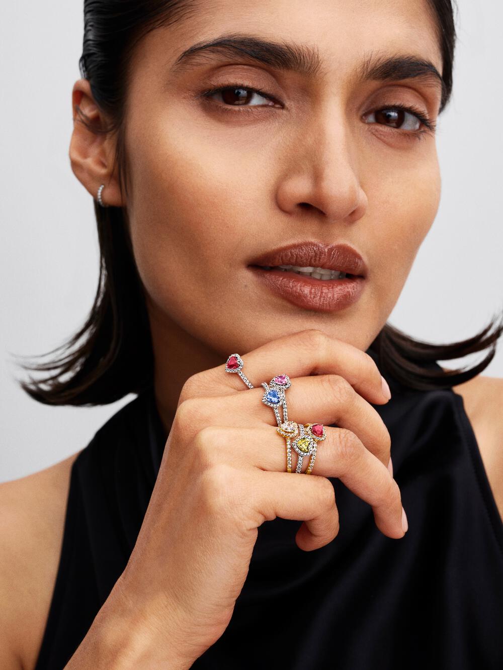Elevated Pink Heart Ring