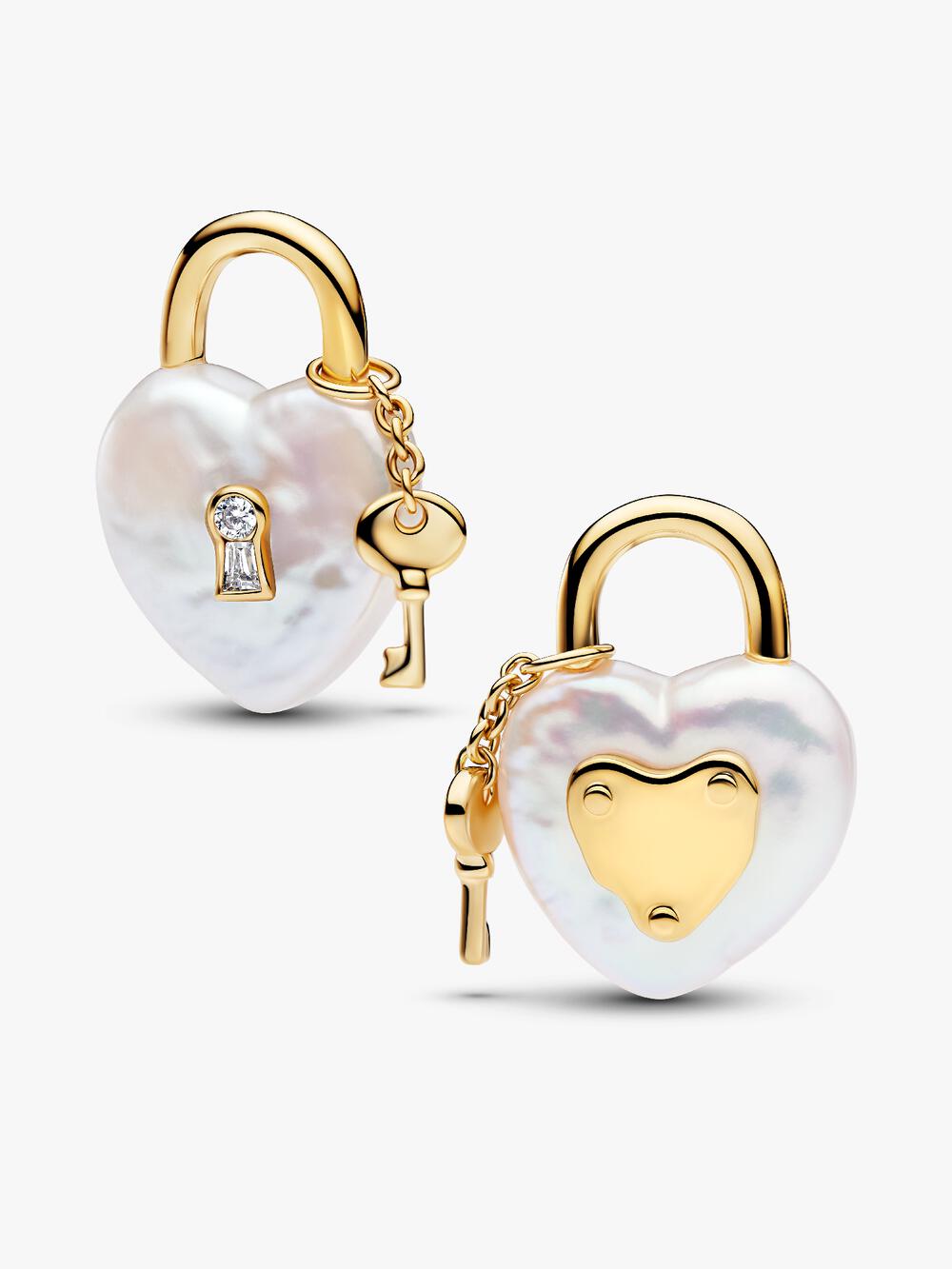 Treated Freshwater Cultured Baroque Pearl Padlock Dangle Charm