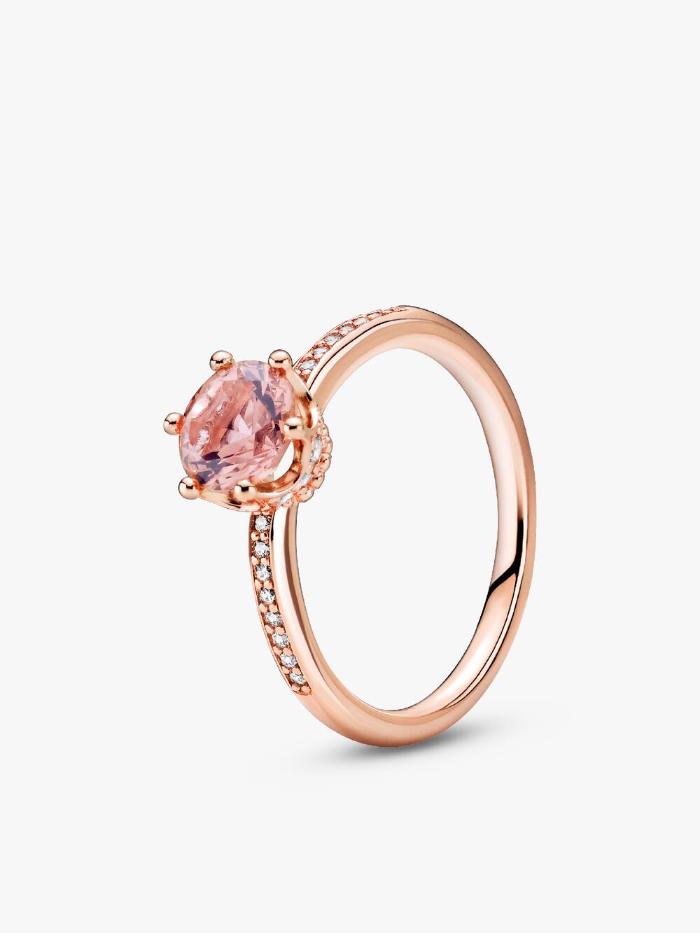 Clear Sparkling Crown Solitaire Ring