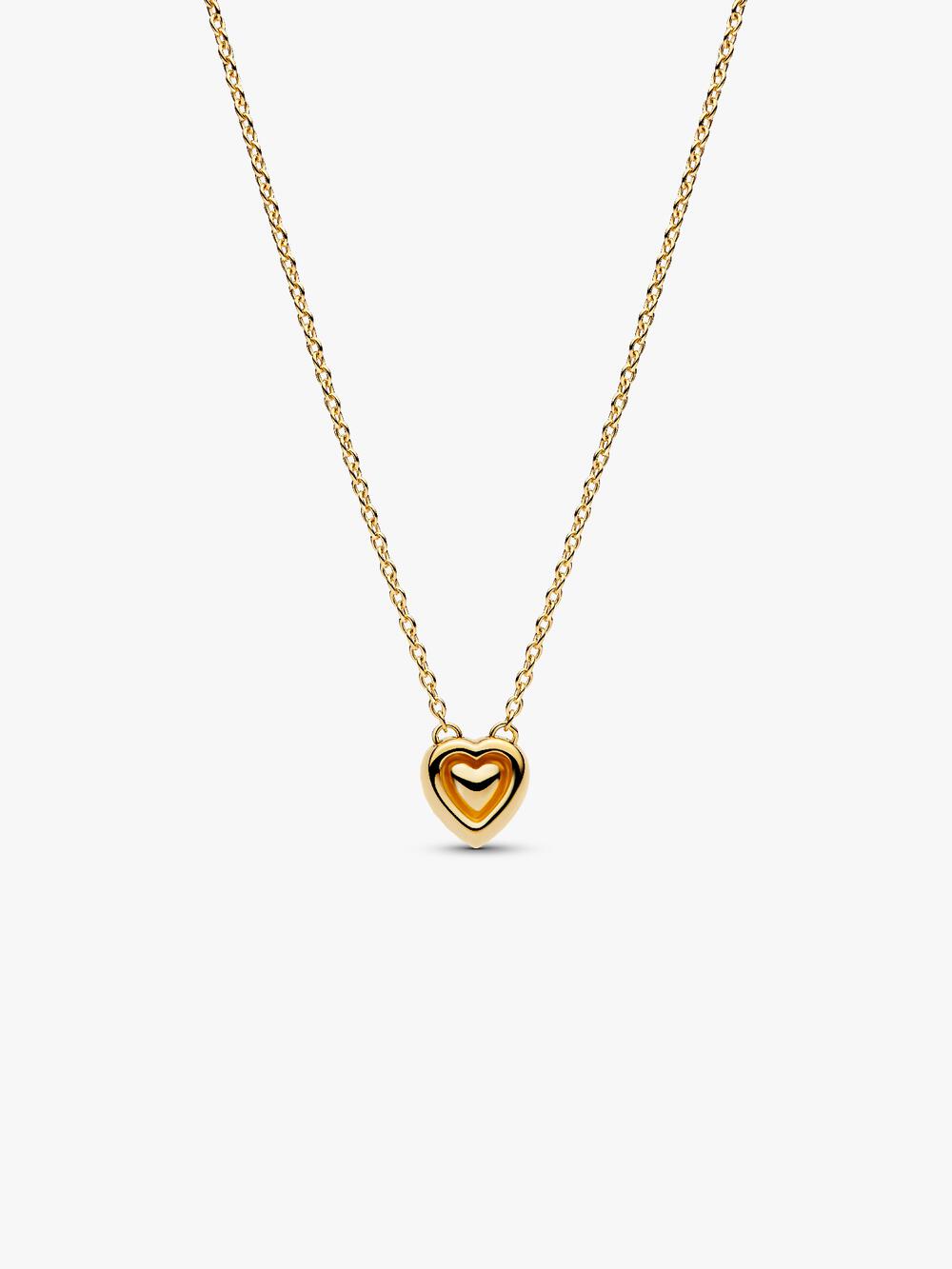 Engravable Heart Halo Collier Necklace