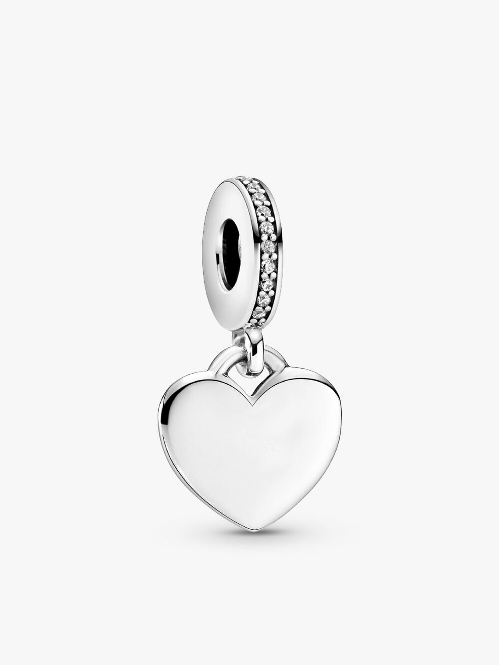 Engravable Heart Tag Dangle Charm Bracelet Set