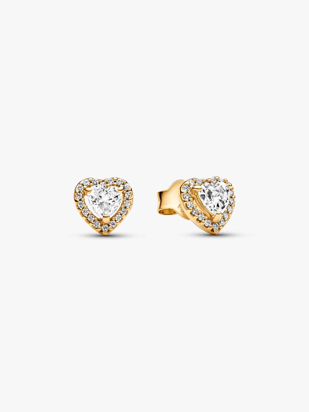 Sparkling Elevated Heart Stud Earrings