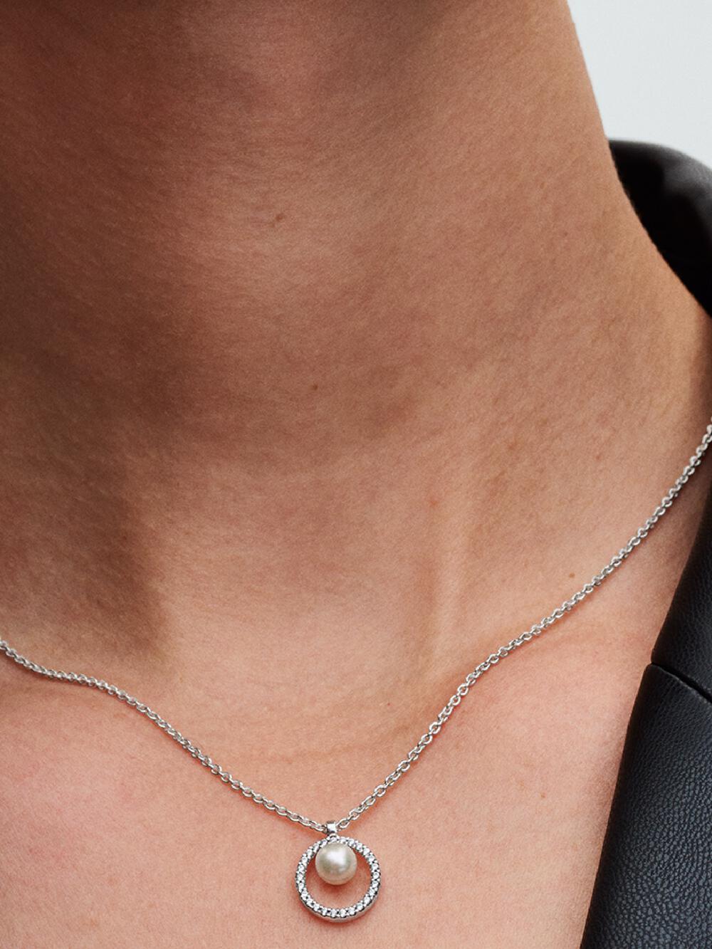 Treated Freshwater Cultured Pearl & Pavé Collier Necklace