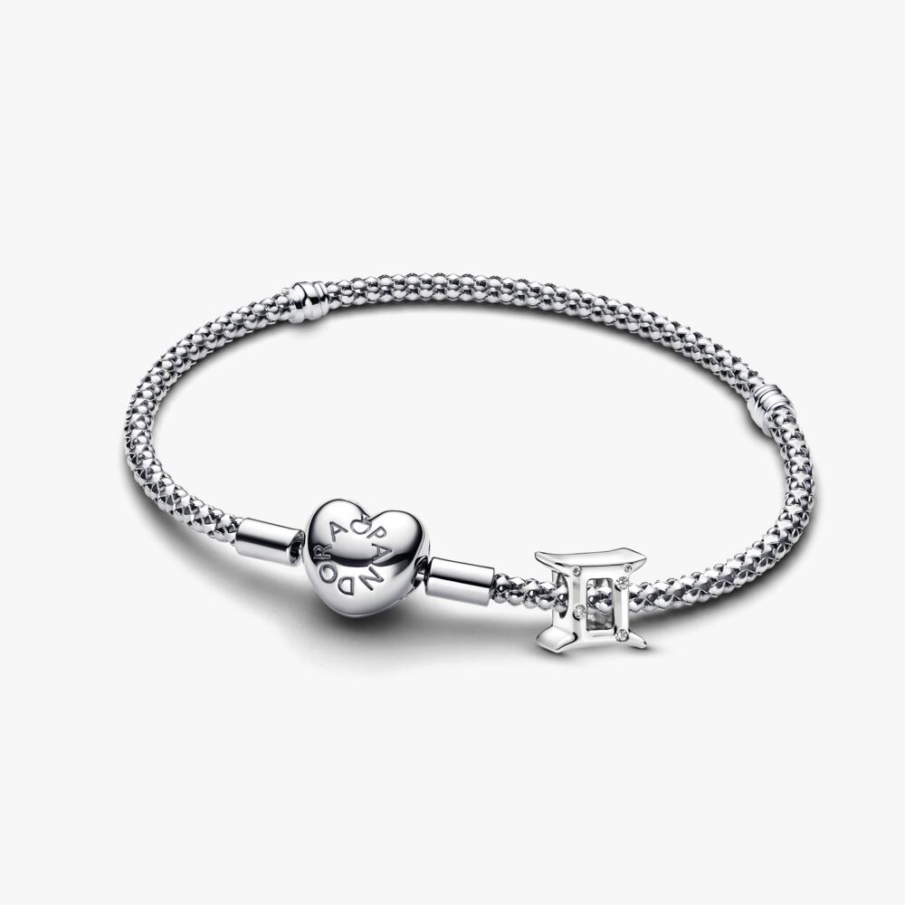 Gemini Zodiac Charm Studded Bracelet Set
