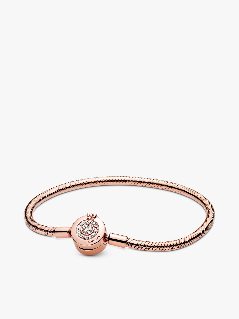 Pandora Moments Heart T-Bar Snake Chain Bracelet