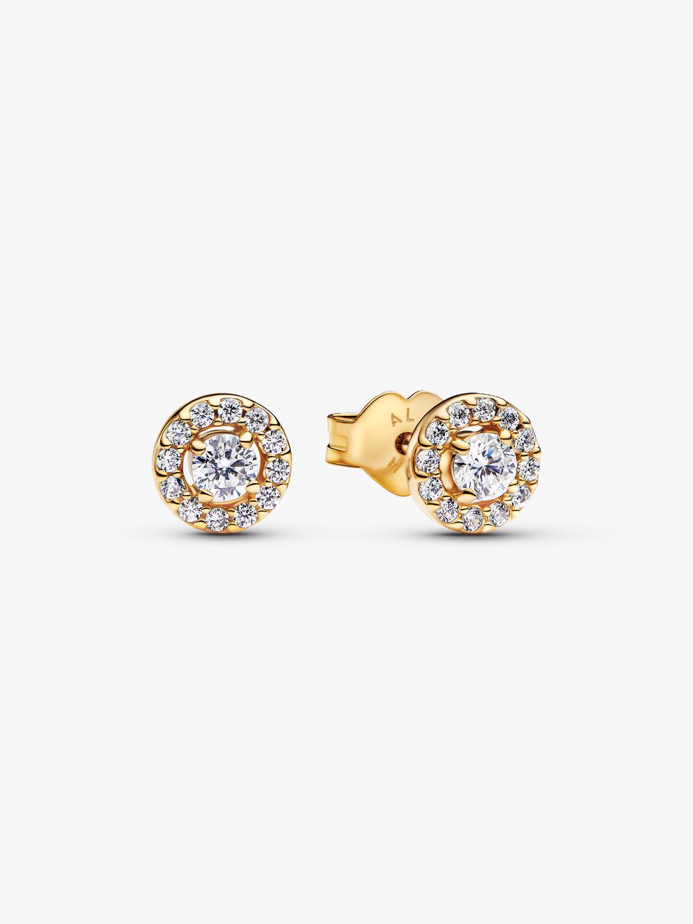 Round Pavé Halo Stud Earrings