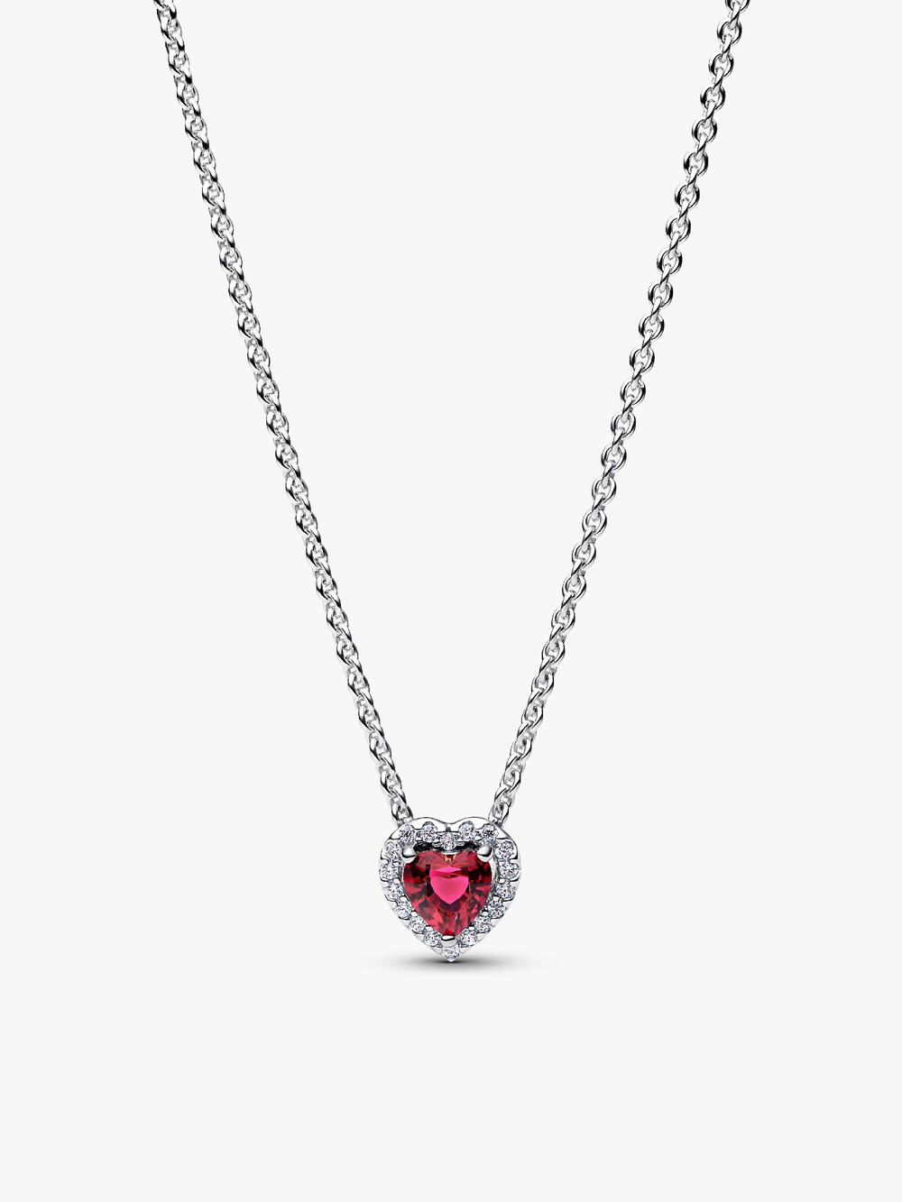 Sparkling Heart Halo Pendant Collier Necklace