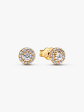 Round Pavé Halo Stud Earrings