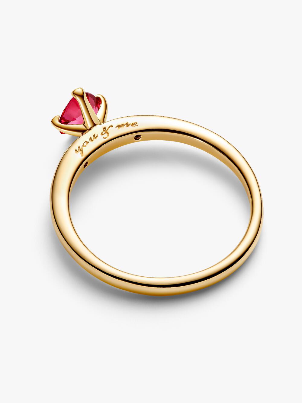 Sparkling Red Heart Ring