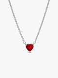 Sparkling Heart Halo Pendant Collier Necklace