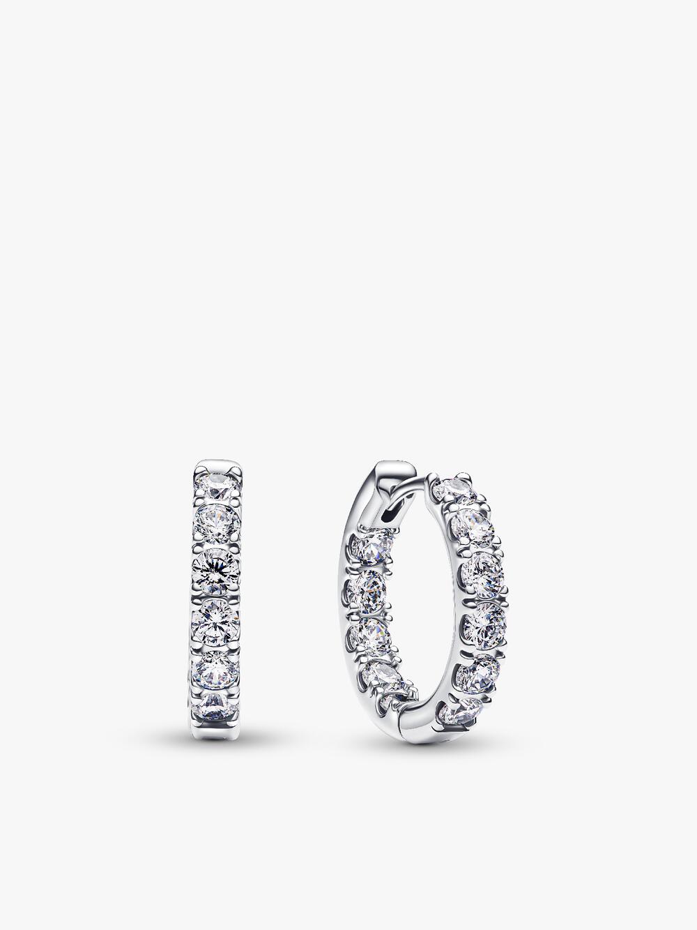 Pavé Heart Hoop Earrings