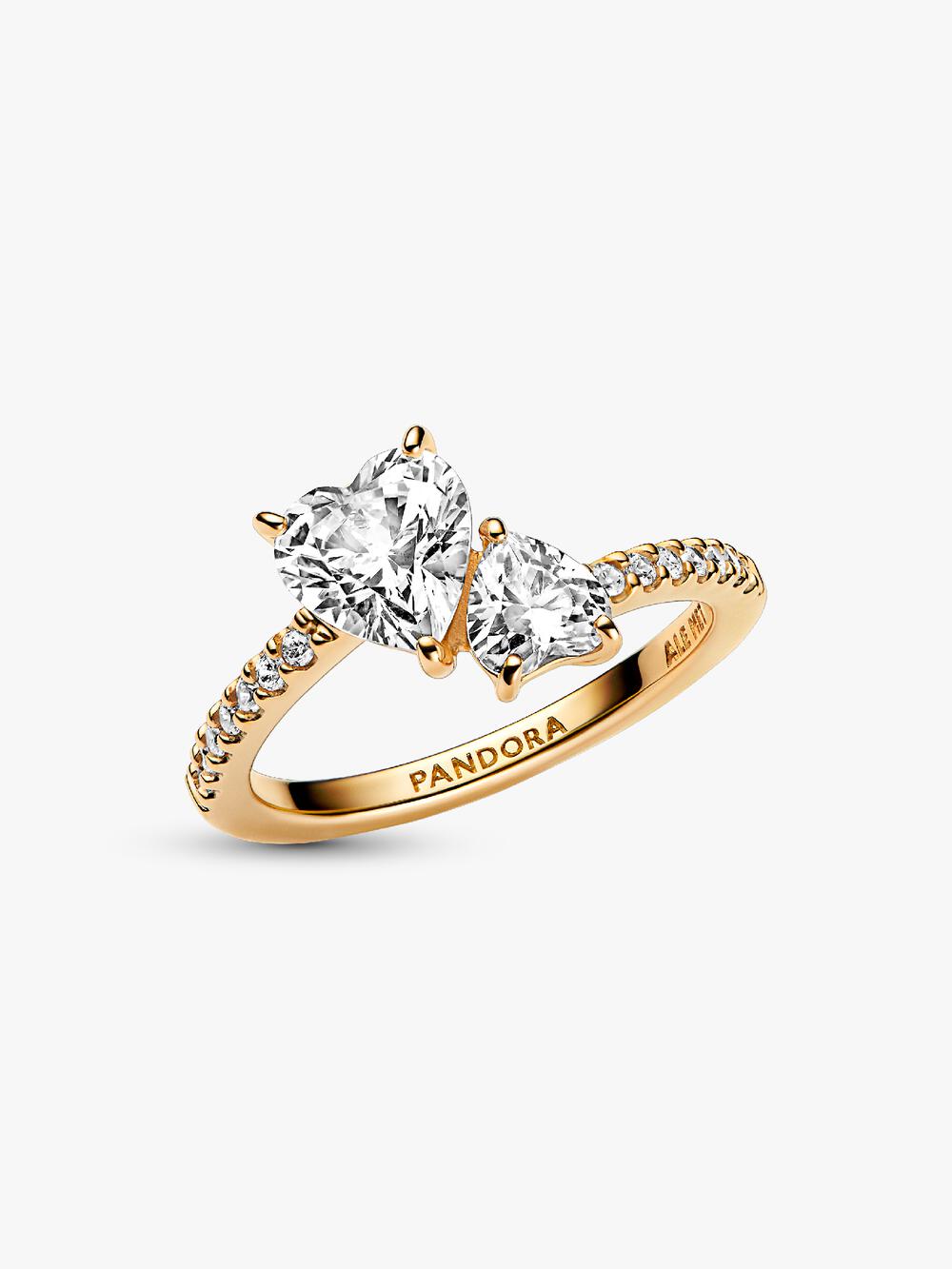 Double Heart Sparkling Ring