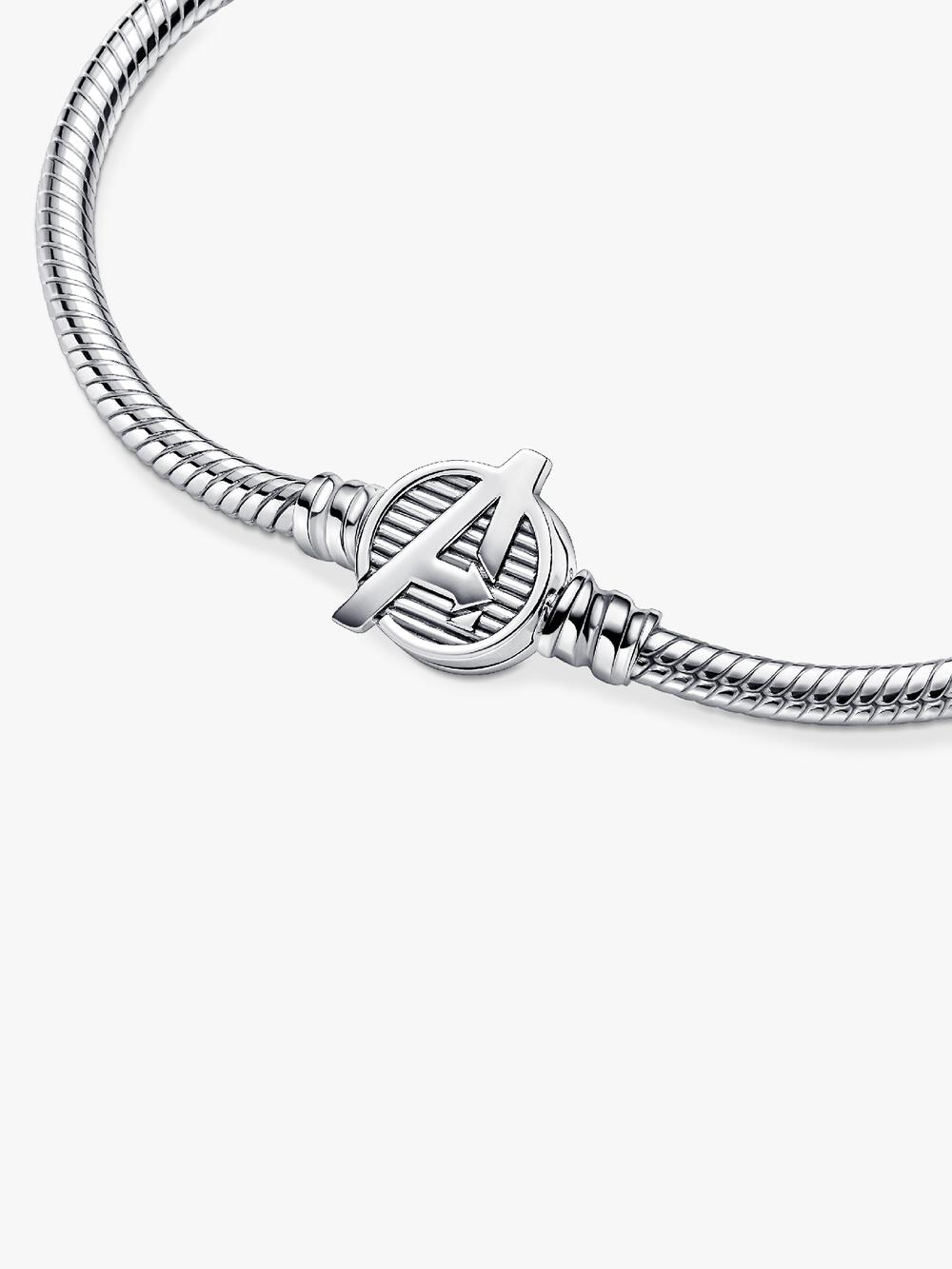 Pandora Moments Marvel The Avengers Logo Clasp Snake Chain Bracelet