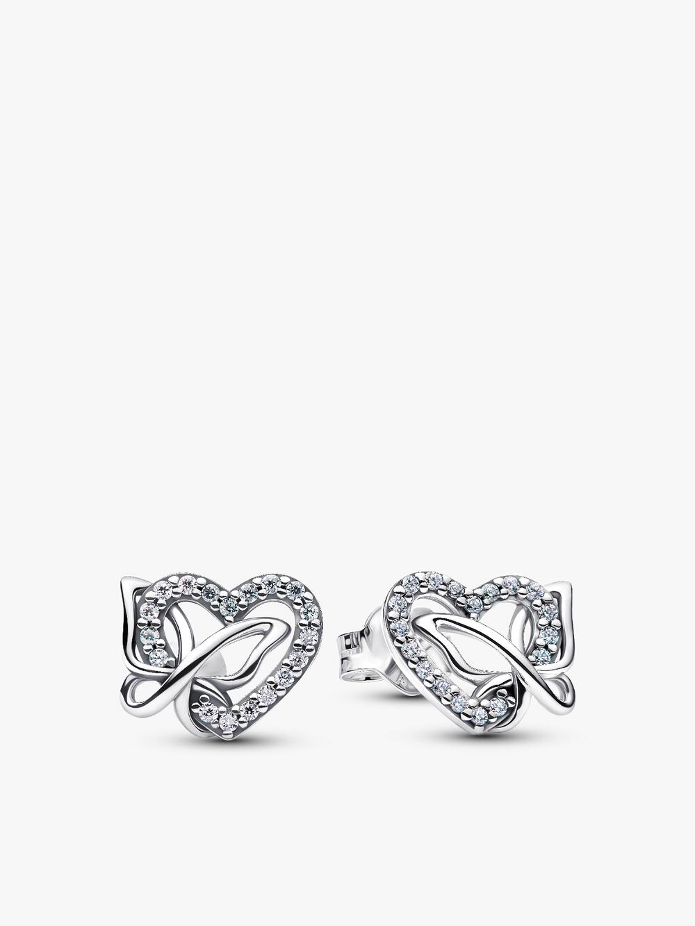 Sparkling Moon Stud Earrings