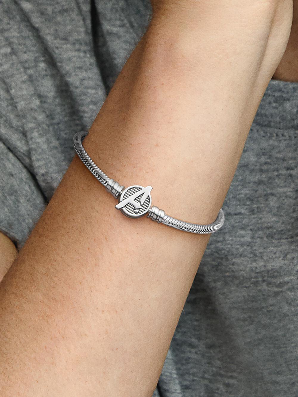 Pandora Moments Marvel The Avengers Logo Clasp Snake Chain Bracelet