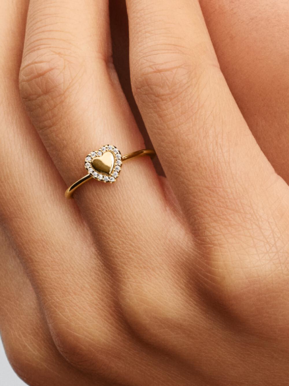 Engravable Heart Halo Ring