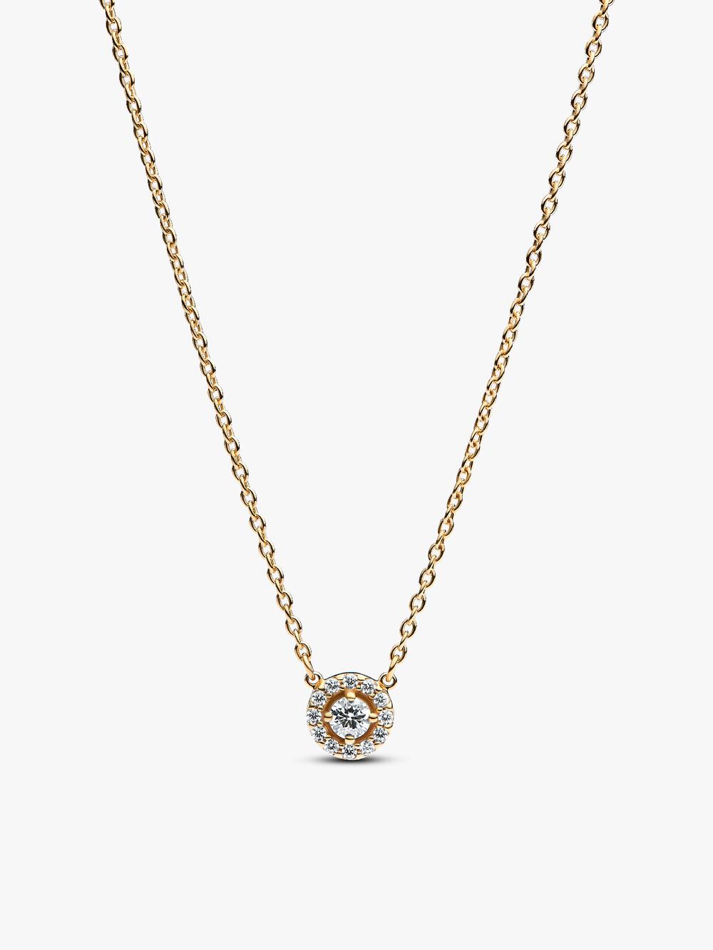 Engravable Heart Halo Collier Necklace