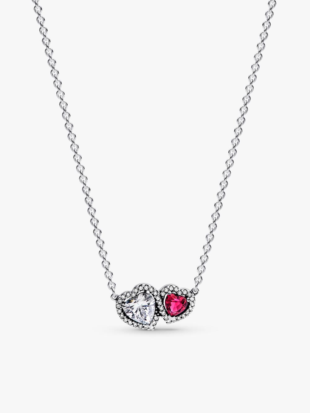 Sparkling Heart Halo Pendant Collier Necklace