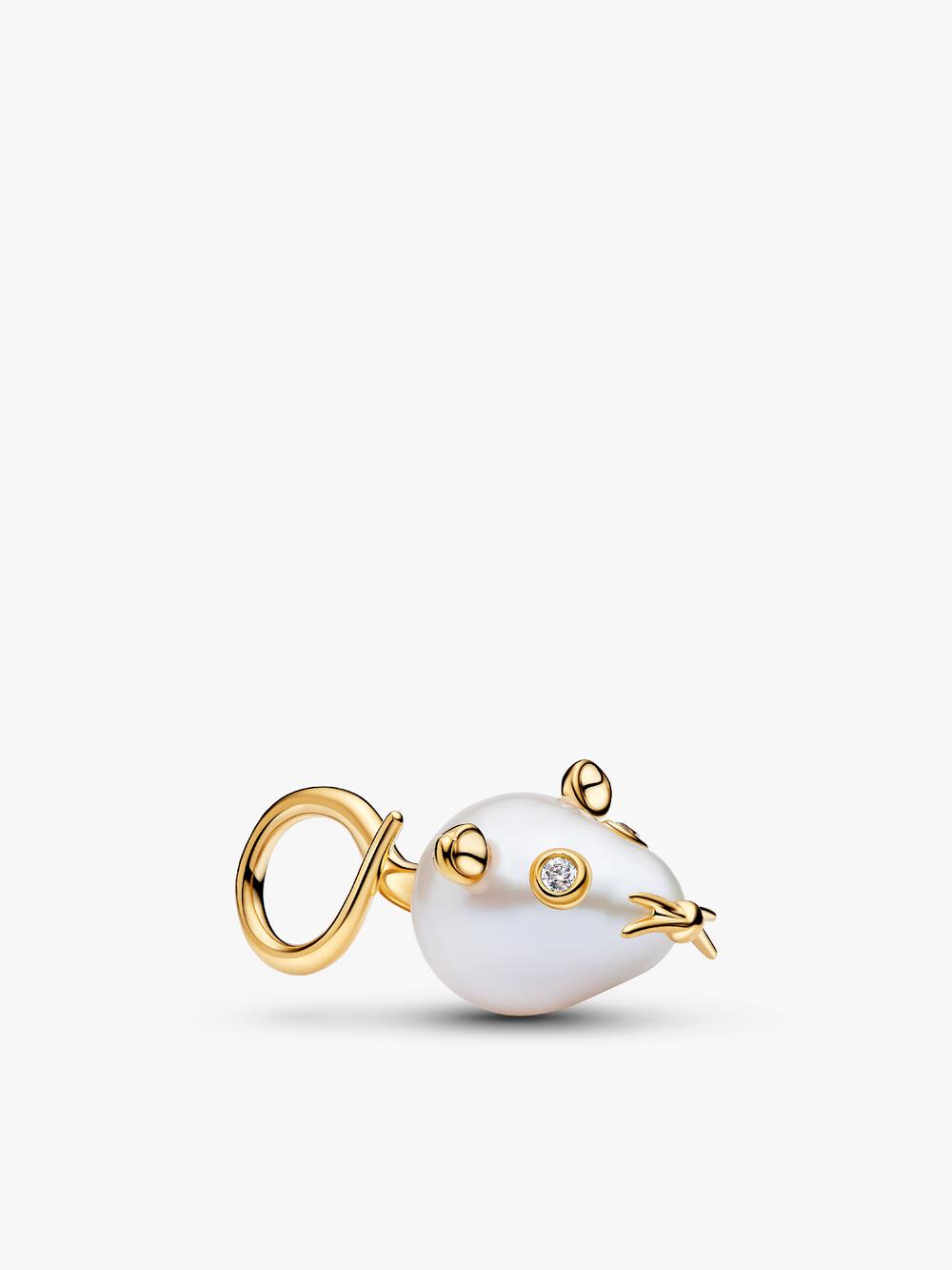 Treated Freshwater Cultured Baroque Pearl Padlock Dangle Charm