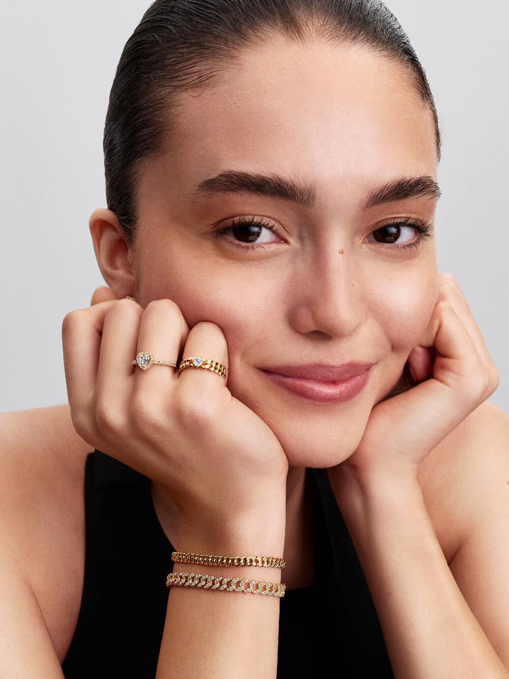 Heart Cuban Chain Ring