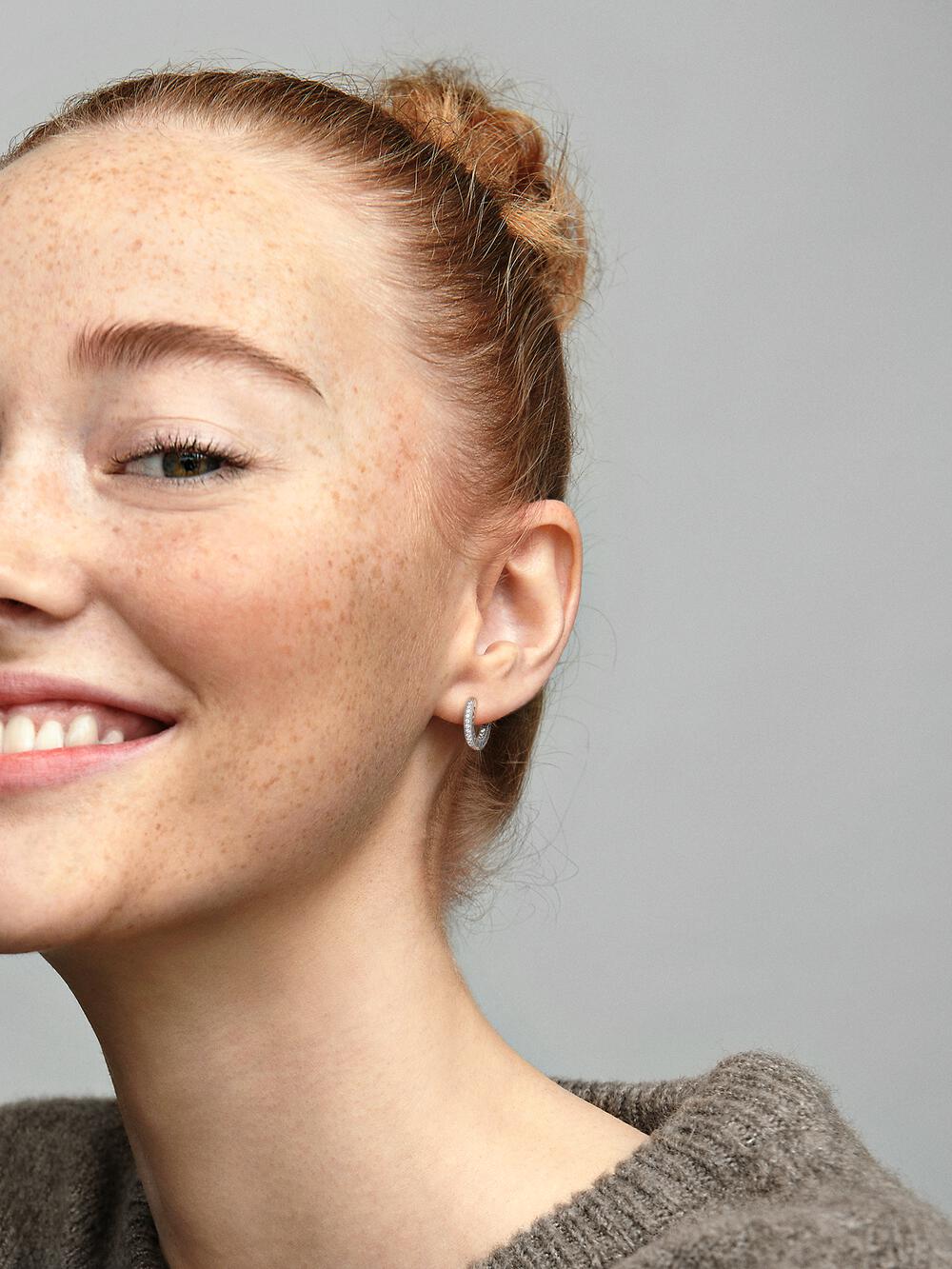 Pavé Heart Hoop Earrings