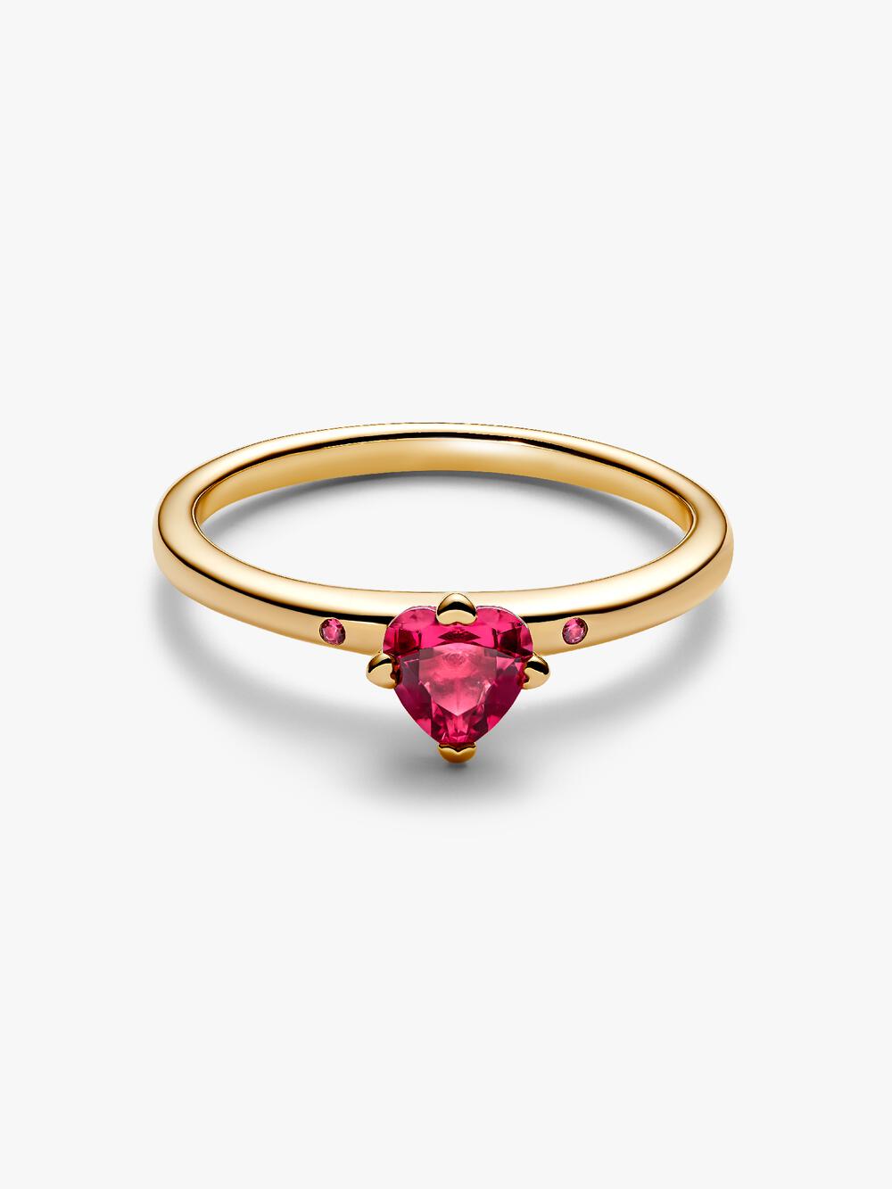 Sparkling Red Heart Ring