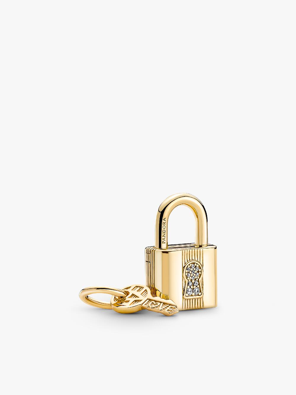 Treated Freshwater Cultured Baroque Pearl Padlock Dangle Charm