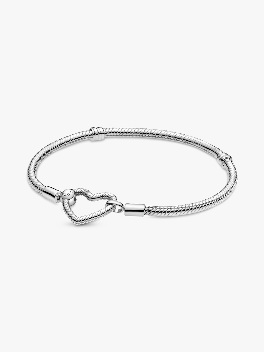 Pandora Moments Heart Closure Snake Chain Bracelet