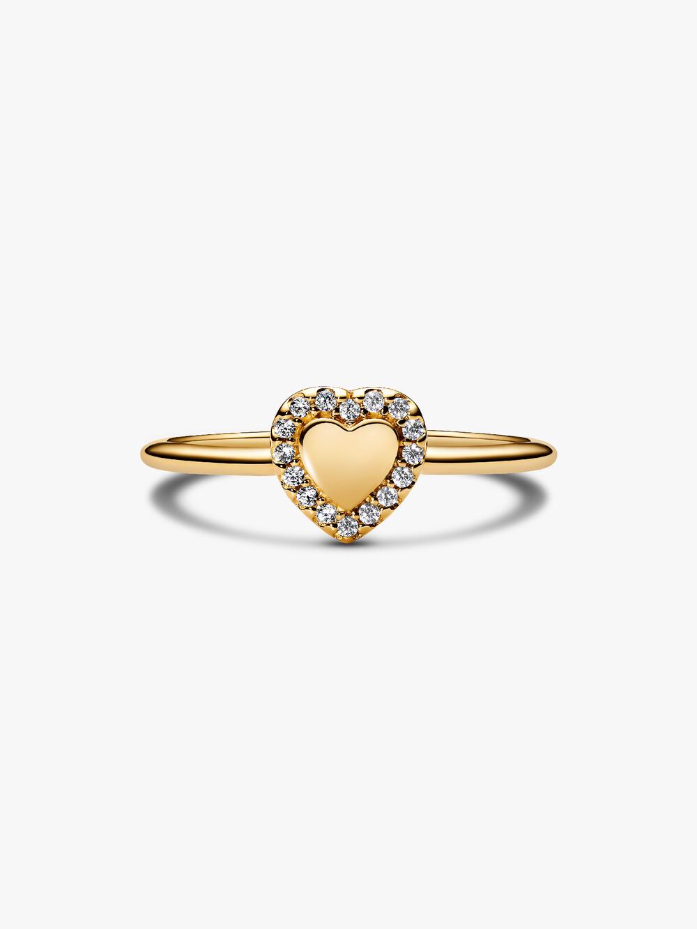 Engravable Heart Halo Ring