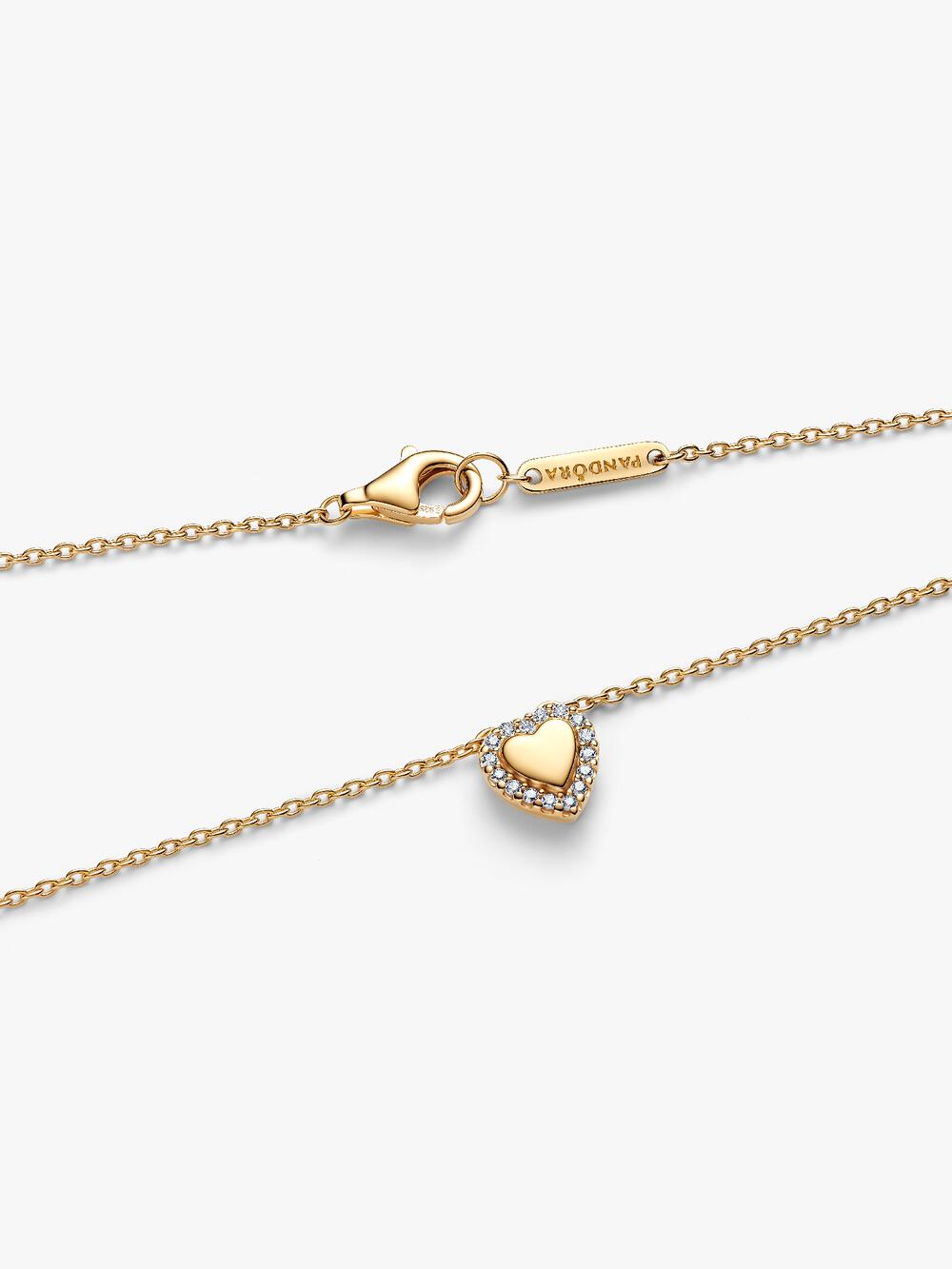 Engravable Heart Halo Collier Necklace