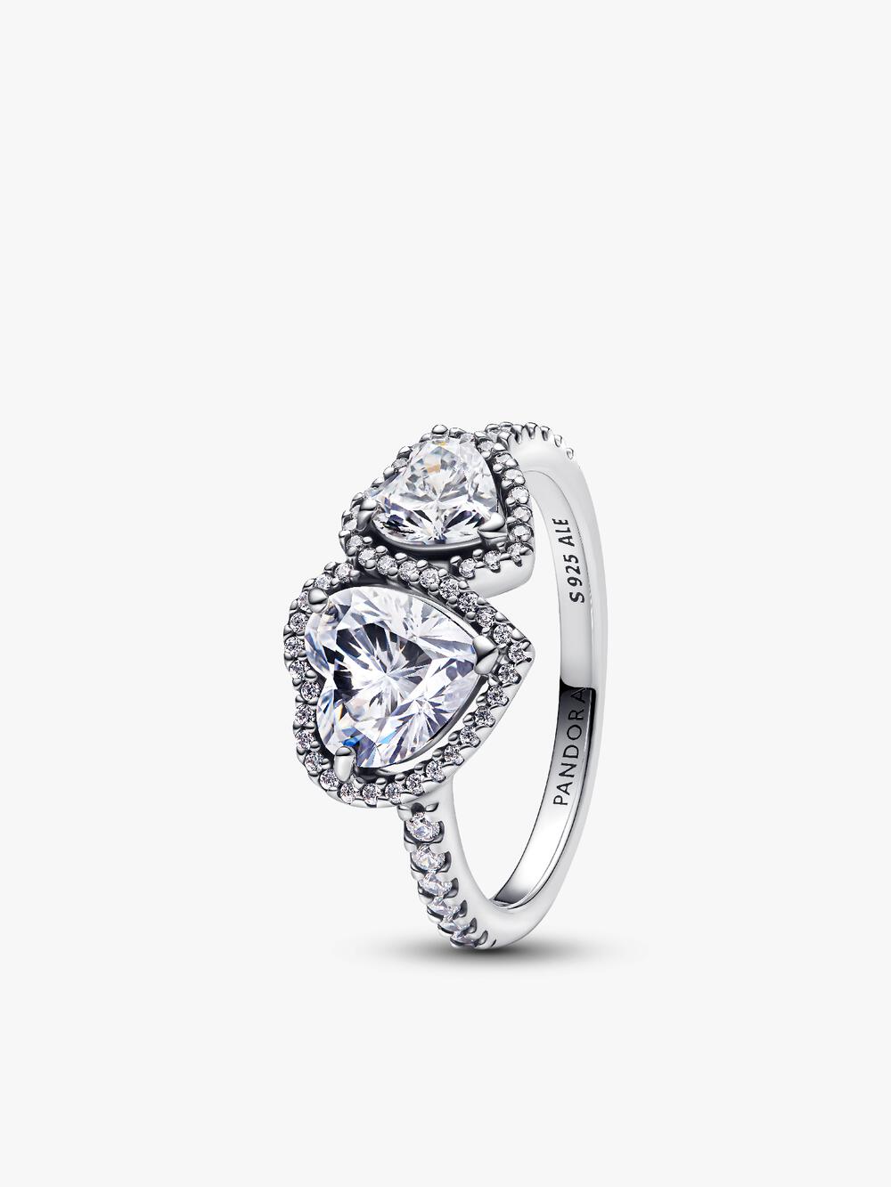 Double Heart Sparkling Ring