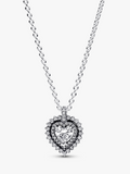 Sparkling Heart Halo Pendant Necklace