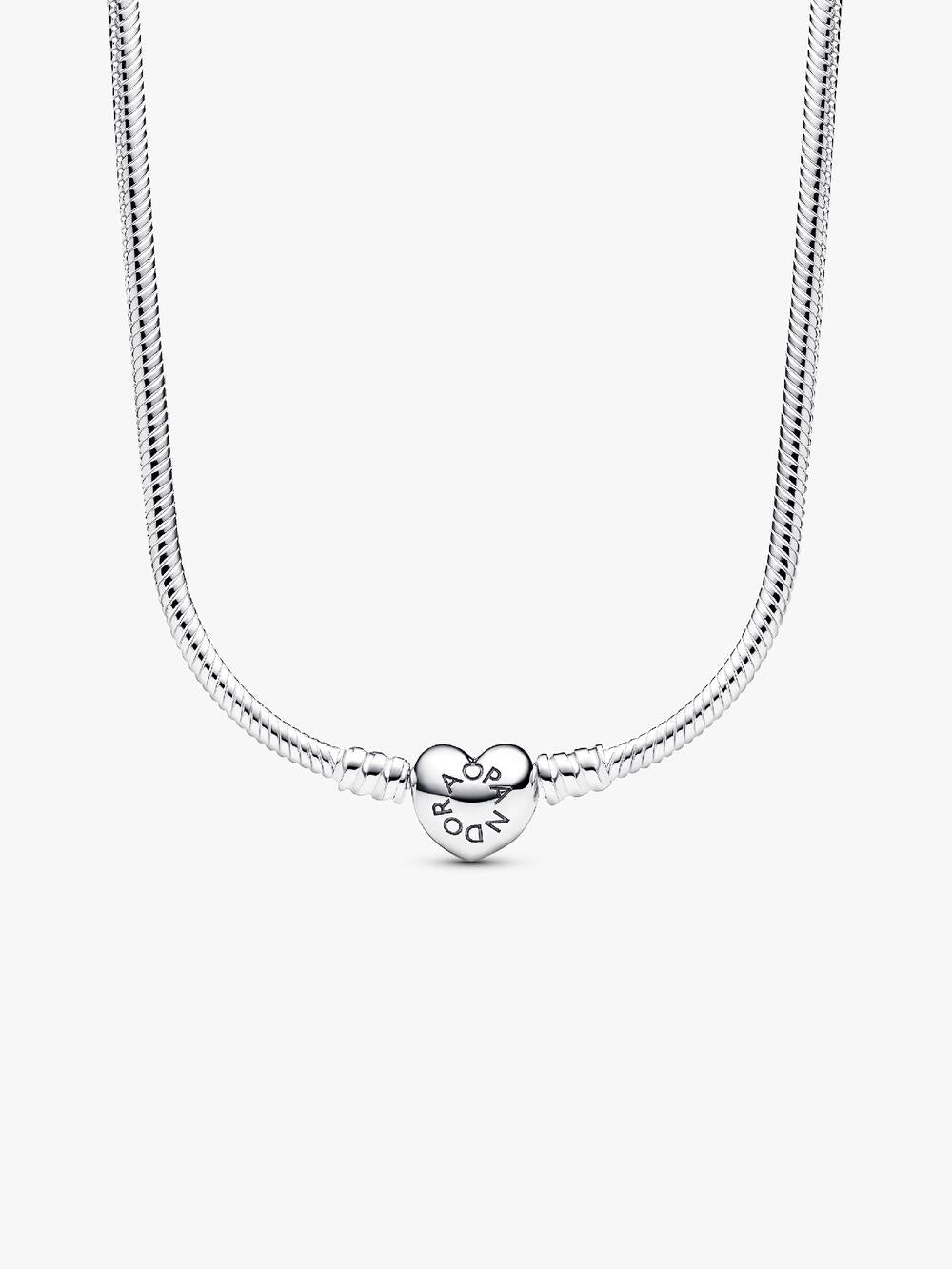 Pandora Moments Heart Clasp Snake Chain Necklace