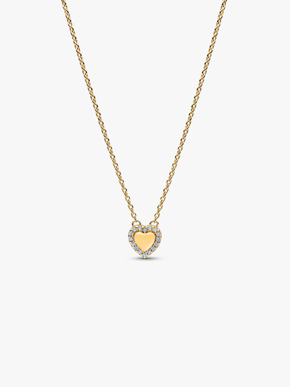 Engravable Heart Halo Collier Necklace