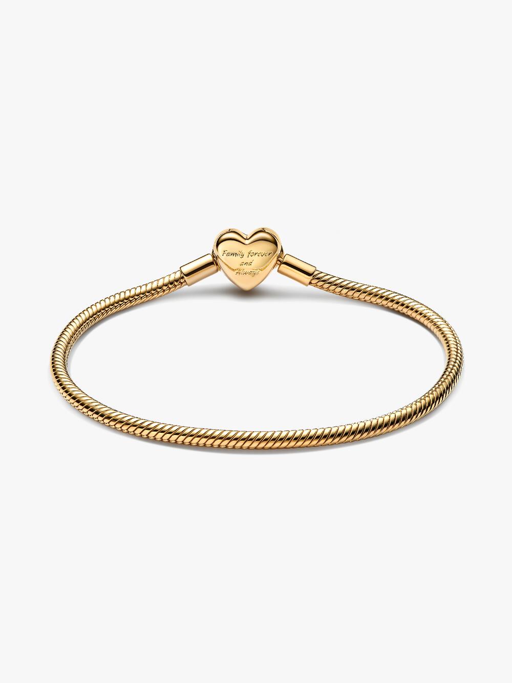 Sparkling Infinity Heart Clasp Snake Chain Bracelet