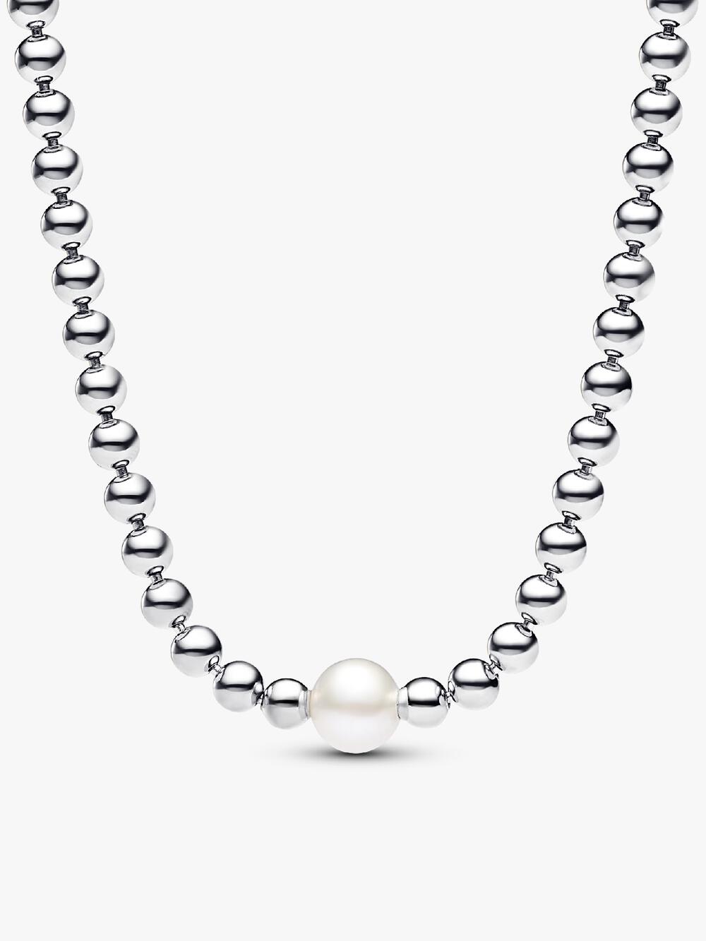 Treated Freshwater Cultured Pearl & Pavé Collier Necklace