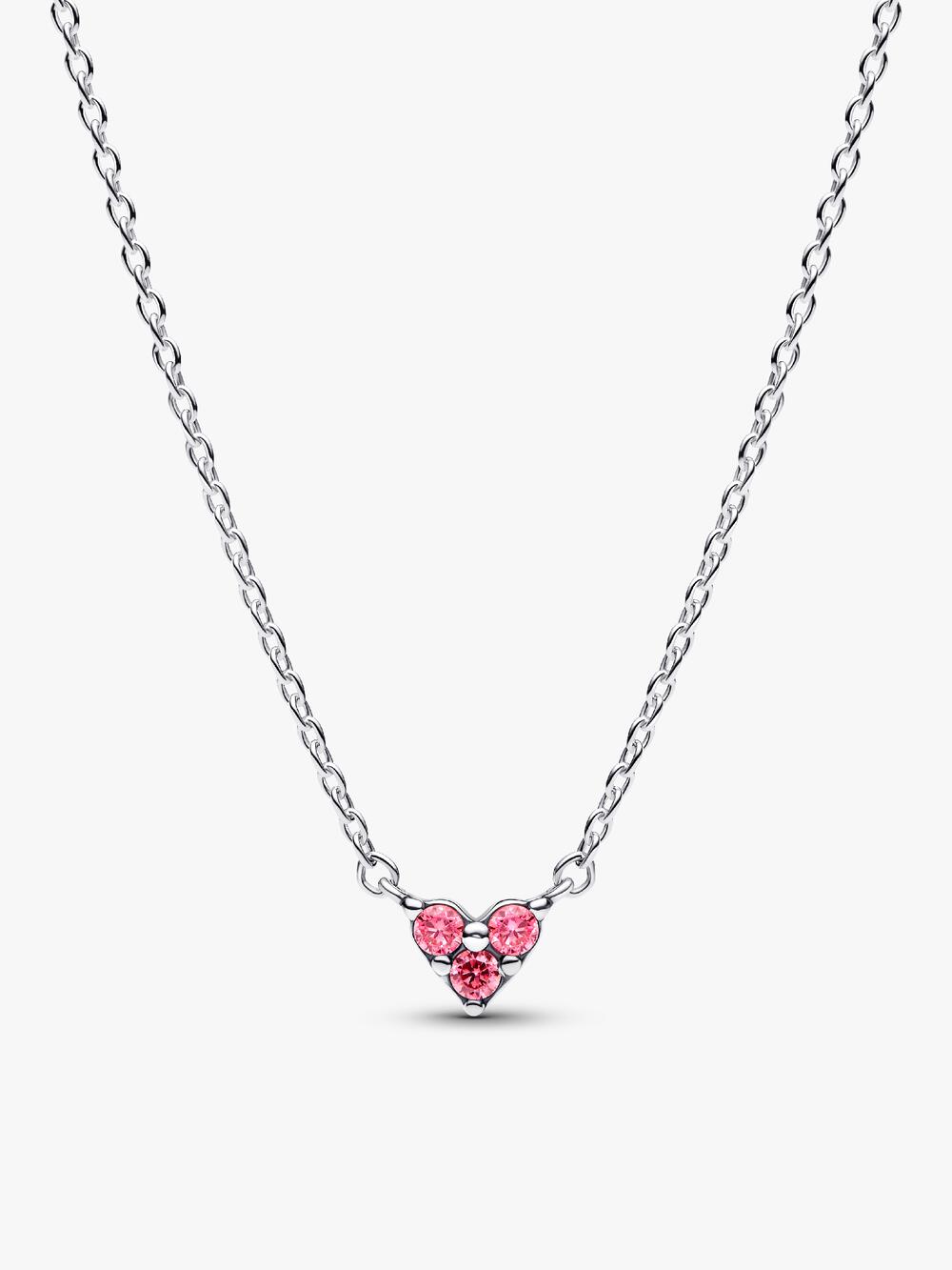 Sparkling Heart Halo Pendant Collier Necklace