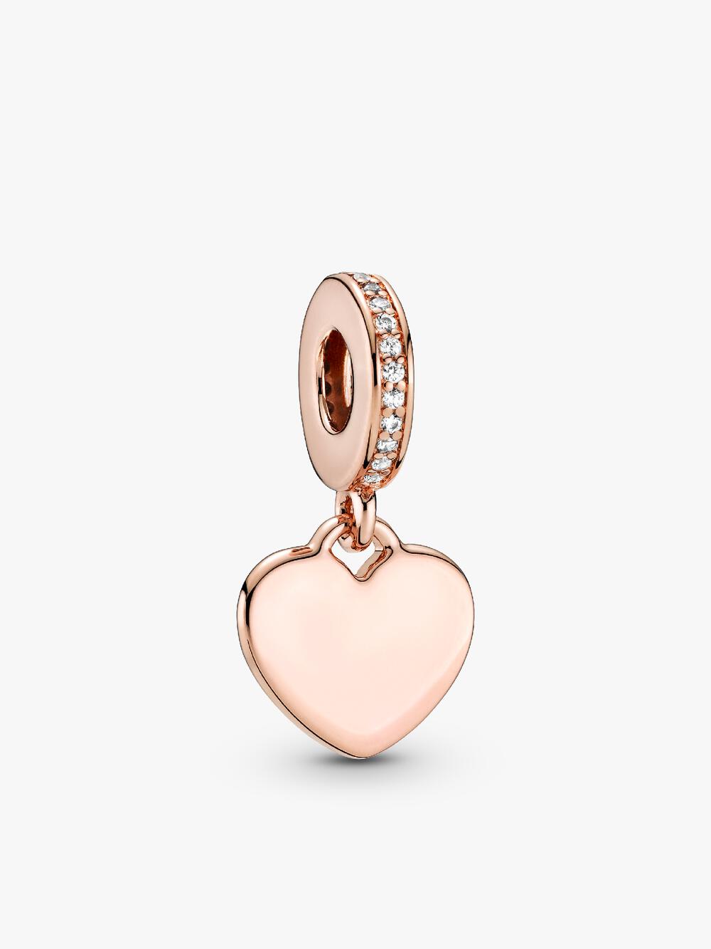 Engravable Heart Tag Dangle Charm Bracelet Set