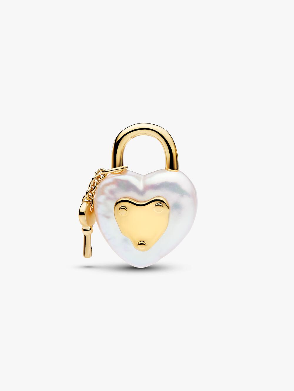Treated Freshwater Cultured Baroque Pearl Padlock Dangle Charm