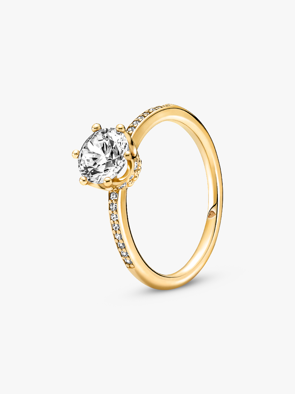 Clear Sparkling Crown Solitaire Ring