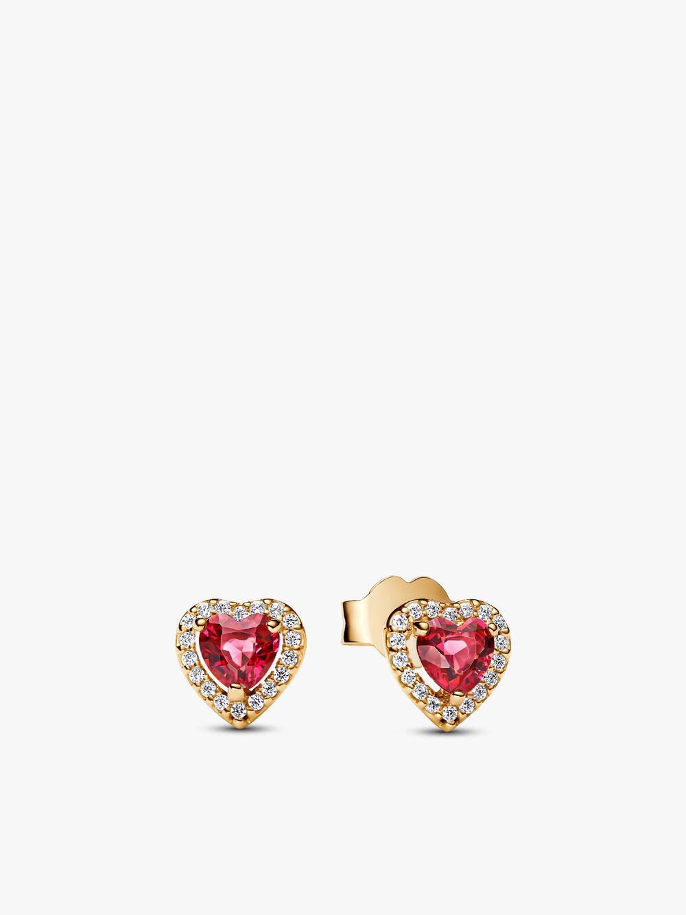 Round Pavé Halo Stud Earrings