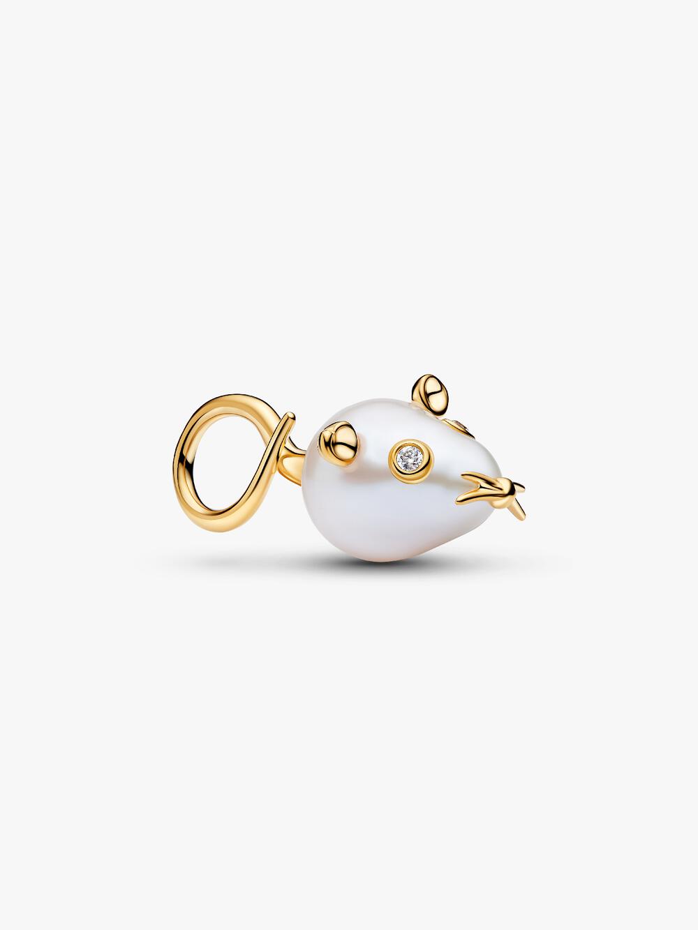 Treated Freshwater Cultured Baroque Pearl Mouse Dangle Charm
