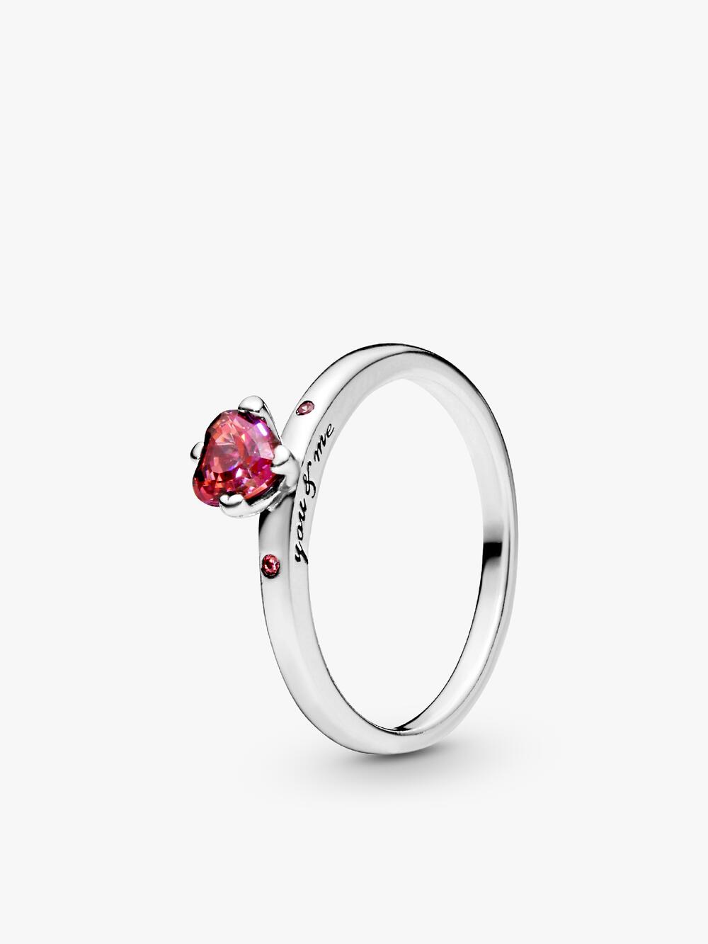 Sparkling Red Heart Ring
