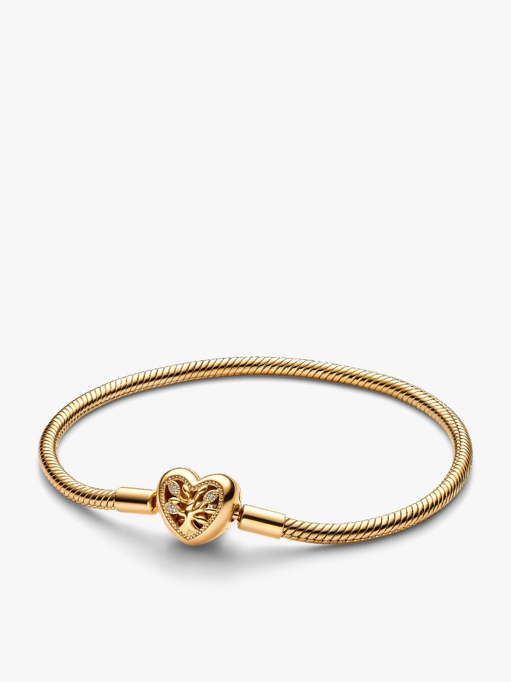 Sparkling Infinity Heart Clasp Snake Chain Bracelet