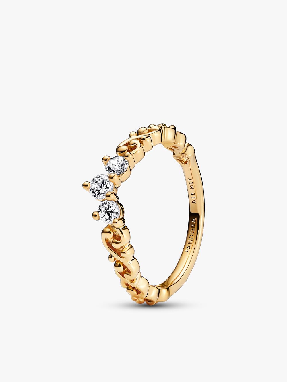 Clear Sparkling Crown Solitaire Ring