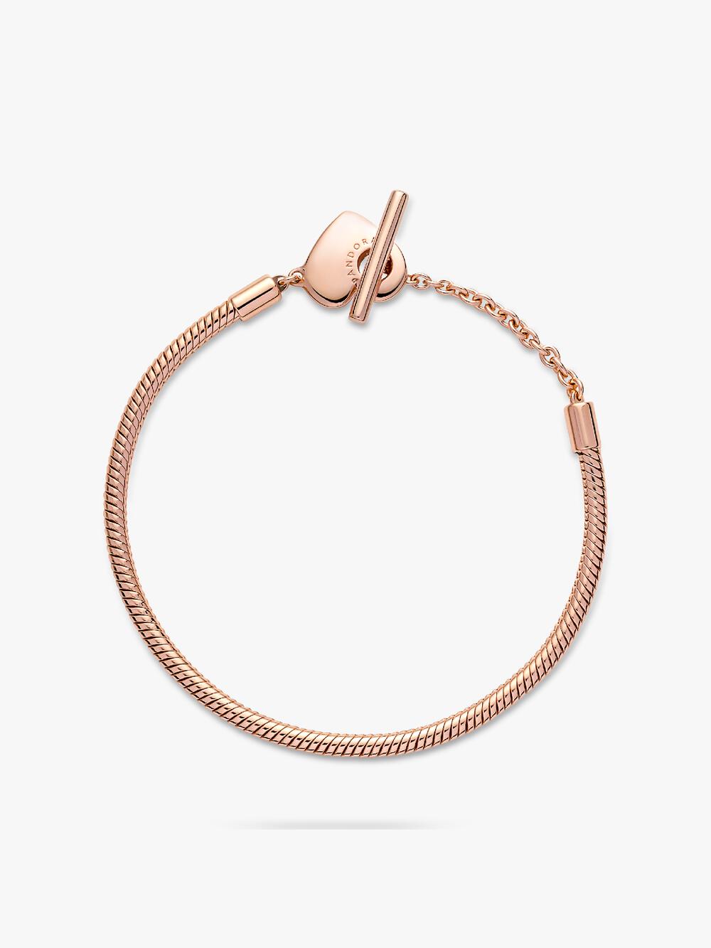 Pandora Moments Heart T-Bar Snake Chain Bracelet