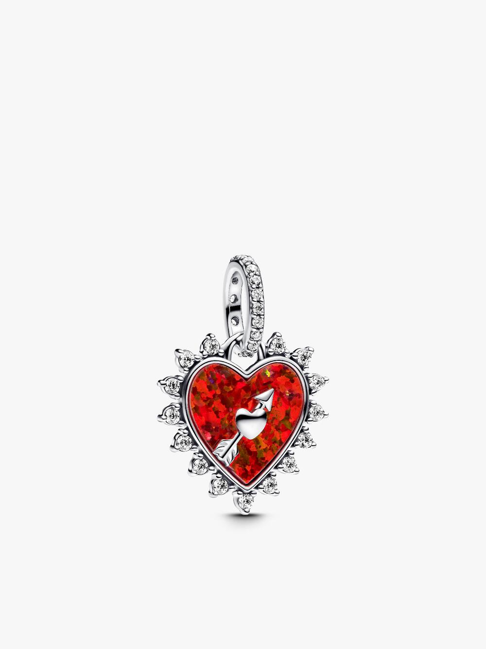 Sparkling Heart Halo Pendant Necklace