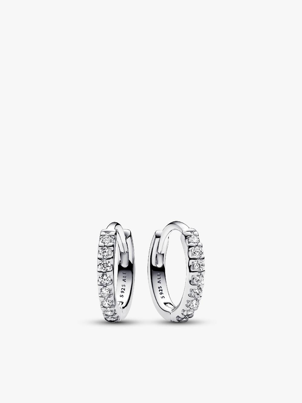 Pavé Heart Hoop Earrings
