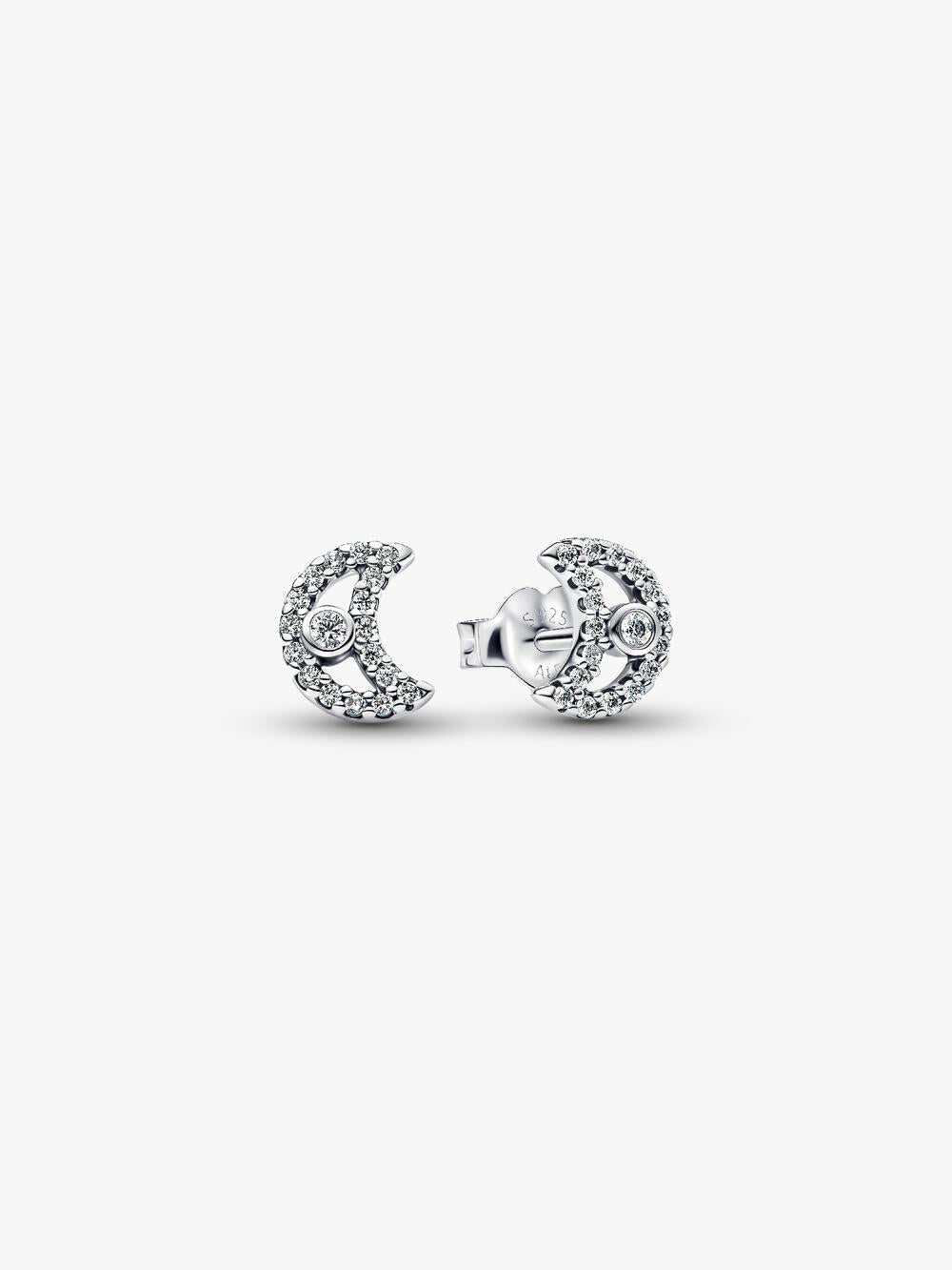 Sparkling Moon Stud Earrings