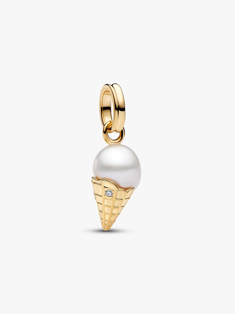 Treated Freshwater Cultured Baroque Pearl Ice Cream Dangle Charm